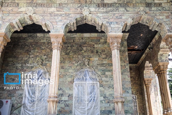 گزارش تصویری | اثر جنگ بر پیشانی کاخ سعدآباد