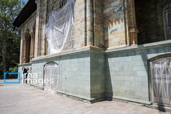 گزارش تصویری | اثر جنگ بر پیشانی کاخ سعدآباد