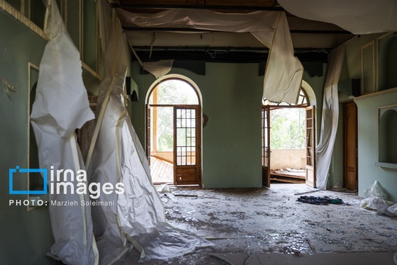 گزارش تصویری | اثر جنگ بر پیشانی کاخ سعدآباد