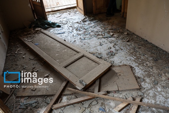 گزارش تصویری | اثر جنگ بر پیشانی کاخ سعدآباد