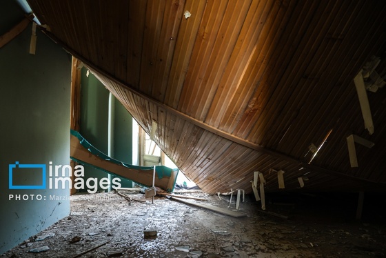 گزارش تصویری | اثر جنگ بر پیشانی کاخ سعدآباد