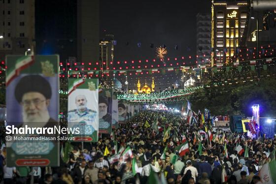 گزارش تصویری | اجتماع بزرگ «لشکریان امام رضا (ع)» در شب میلاد شمس الشموس