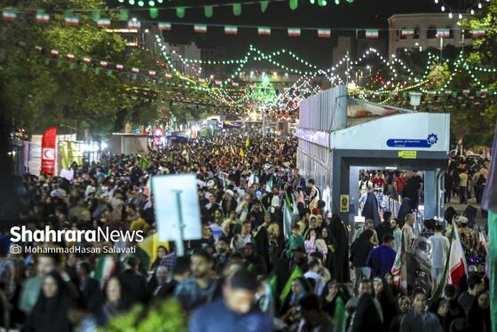 گزارش تصویری | اجتماع بزرگ «لشکریان امام رضا (ع)» در شب میلاد شمس الشموس