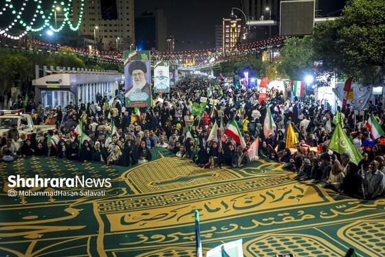 گزارش تصویری | اجتماع بزرگ «لشکریان امام رضا (ع)» در شب میلاد شمس الشموس