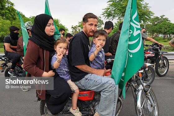 گزارش تصویری | رژه موتوری «جان‌فدا» در بلوار وکیل آباد مشهد برگزار شد