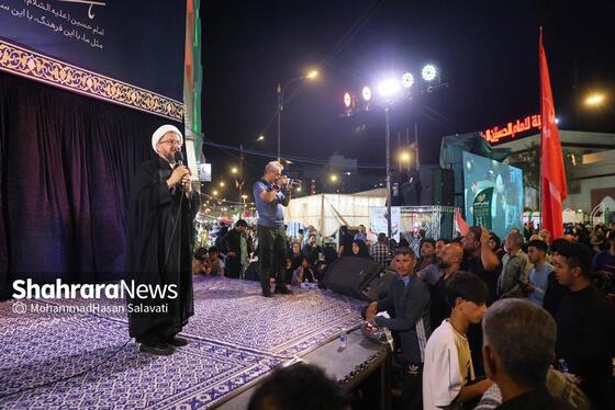 نجف، صحنه روایت مقاومت؛ هنرمندان مشهدی در موکب «خدام‌الحسین» به میدان آمدند+ فیلم و عکس
