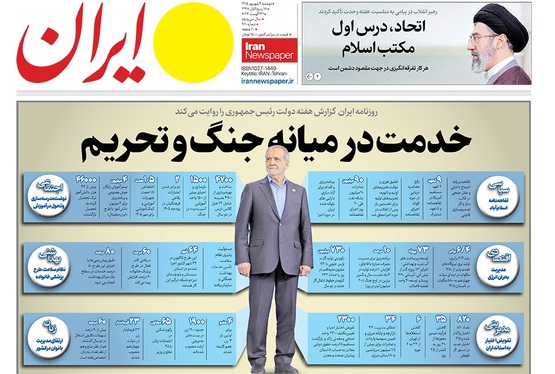 صفحه نخست روزنامه‌های کشور - دوشنبه ۹ شهریور ۱۴۰۵