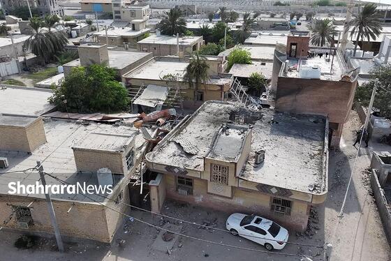 گزارش تصویری | عکس‌هایی از محل اصابت موشک ارتش تروریست آمریکا در شهرستان کوهستک هرمزگان