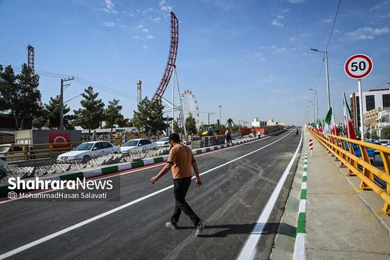 گزارش تصویری | بهره برداری از پل غربی سطح سوم تقاطع غیرهمسطح خیام مشهد