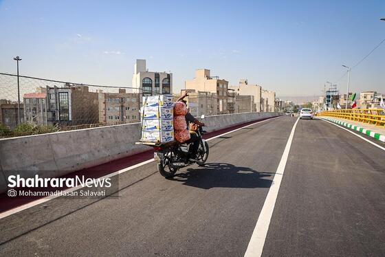 گزارش تصویری | بهره برداری از پل غربی سطح سوم تقاطع غیرهمسطح خیام مشهد