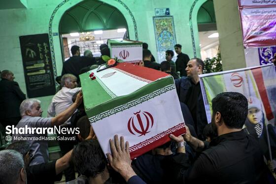 گزارش تصویری | مراسم وداع با پیکر مطهر شهدای سنگر خیابان