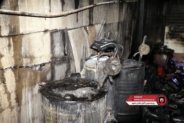 مهار آتش‌سوزی تعویض روغنی در شرق مشهد + تصاویر