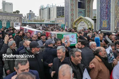 گزارش تصویری | مراسم تشییع پیکر ۸ شهید اقتدار ایران اسلامی در مشهد (۱۳ اسفند ۱۴۰۴)
