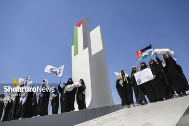 گزارش تصویری | تجمع دانش آموزان مشهدی در محکومیت کشتار کودکان غزه