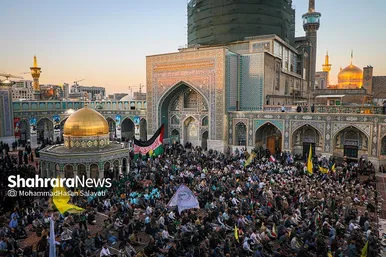اجتماع همبستگی با جبهه مقاومت فلسطین در صحن قدس حرم مطهر رضوی
