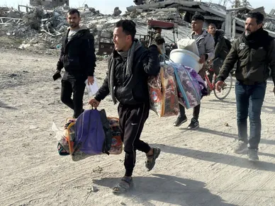گزارش تصویری | بازگشت فلسطینی‌ها به نوار غزه پس از آتش‌بس