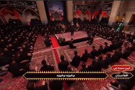 ویدئو | عزاداری و سینه زنی مهاجرین افغانستانی در برنامه حسینیه معلی