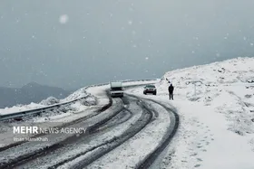 بارش اولین برف پاییزی در همدان (۲۹ آبان ۱۴۰۲)