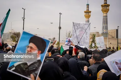 گزارش تصویری | مراسم تشییع پیکر ۸ شهید اقتدار ایران اسلامی در مشهد (۱۳ اسفند ۱۴۰۴)