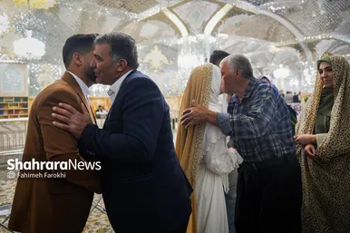 گزارش تصویری | عقد بالا سر حضرت ؛ لحظه شیرین وصال
