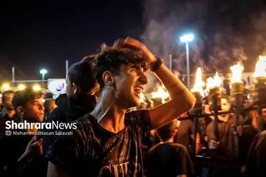 آئین سنتی مشعل گردانی نجفی‌ها در شب تاسوعا