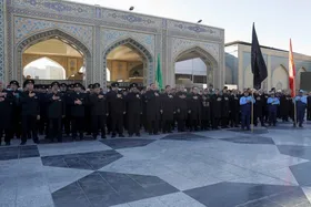 مراسم عزاداری هیئت عالم آل محمد (ص) در حرم رضوی برگزار شد