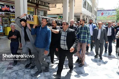مراسم تشییع حاج فضل‌الله برهانی در حرم مطهر رضوی
