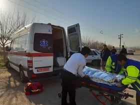 انحراف اتوبوس مسافربری در محور مرودشت-شیراز