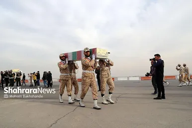 ورود پیکر مطهر ۱۲ شهید گمنام به مشهد