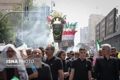 گزارش تصویری | مراسم تشییع پیکر شهدای اقتدار در تهران (۷ تیر ۱۴۰۴)