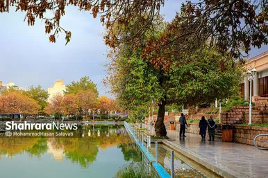 طراوت باران پاییزی در مشهد