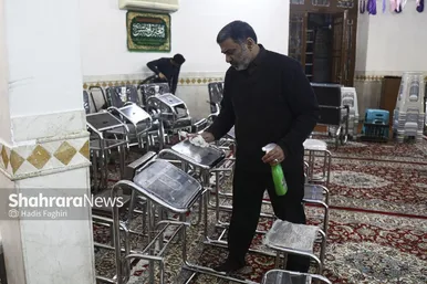 گزارش تصویری | غبارروبی مساجد توسط خادمین حرم مطهر رضوی