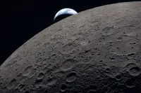 ویدئو| غروب زمین از پشت ماه