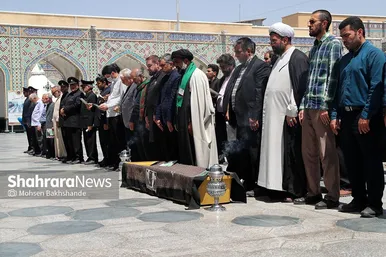 مراسم تشییع حاج فضل‌الله برهانی در حرم مطهر رضوی