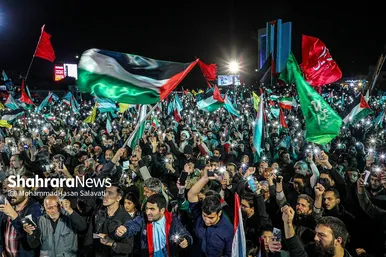 اجتماع مردمی «این المنتقم» در میدان فلسطین مشهد