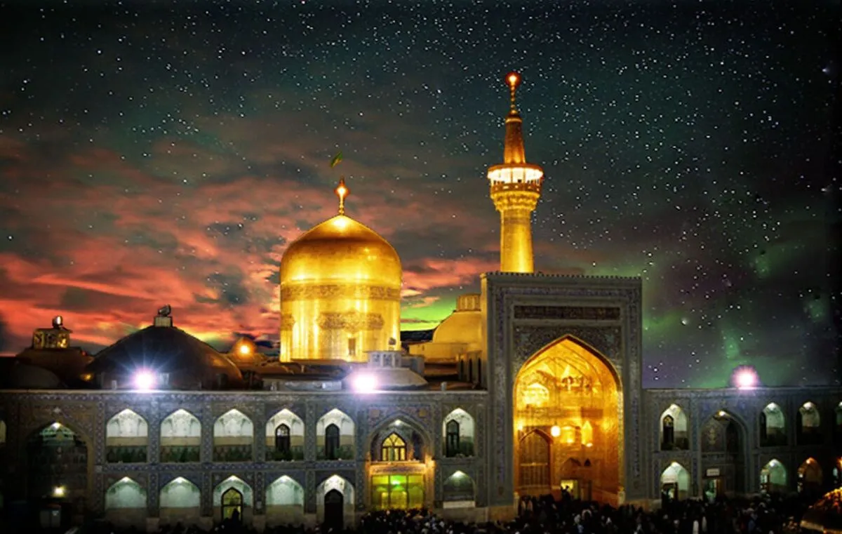 تصویر هوایی از حرم امام رضا(ع) در لحظه تحویل سال ۱۴۰۳