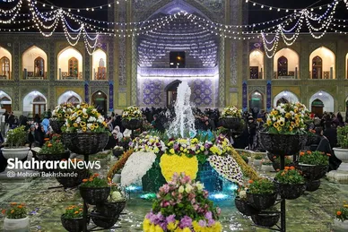 حال و هوای حرم مطهر رضوی در شب نیمه شعبان