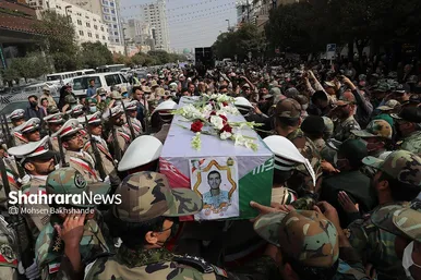 مراسم تشییع پیکر مطهر سرباز شهید «احمد لطفی» در مشهد