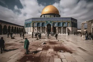حمله نیروهای اشغالگر به نمازگزاران فلسطینی در نگاه هوش مصنوعی + عکس