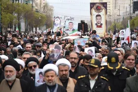 پیکر سرگرد شهید &laquo;علی اکبر شهپری&raquo; در چناران تشییع شد