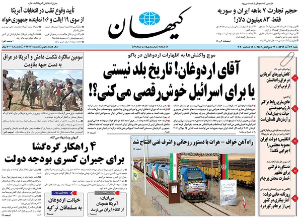 صفحه نخست روزنامه‌های کشور - شنبه ۲۲ آذر ۱۳۹۹