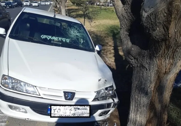 مشاجره و سیلی پدر به پسر باعث تصادف در تهران شد + عکس