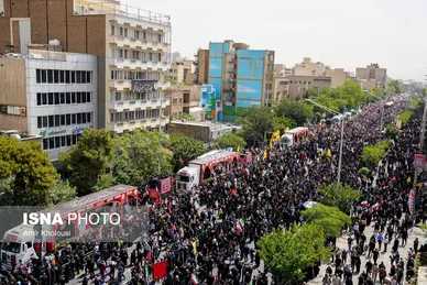 گزارش تصویری | مراسم تشییع پیکر شهدای اقتدار در تهران (۷ تیر ۱۴۰۴)