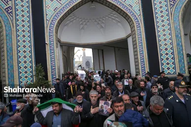گزارش تصویری | مراسم تشییع پیکر ۸ شهید اقتدار ایران اسلامی در مشهد (۱۳ اسفند ۱۴۰۴)