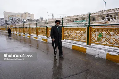 گزارش تصویری | بارش زیبای برف در مشهد