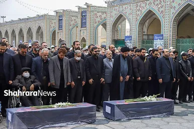 گزارش تصویری | مراسم تشییع پیکر همسر و فرزند معاون رئیس‌جمهور در مشهد