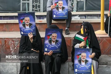 عکس‌هایی از مراسم تشییع پیکر شهید اسماعیل هنیه در تهران- ۲