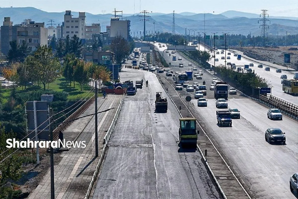 انجام عملیات تراش و روکش آسفالت از بولوار وکیل‌آباد تا میدان چهارسطحی آزادگان مشهد + فیلم