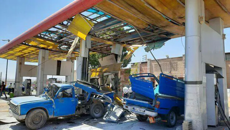 انفجار مخزن نیسان در جایگاه سی. ان. جی
