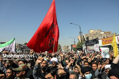 راهپیمایی مردم مشهد در محکومیت اغتشاشات اخیر و تشییع شهدای مدافع امنیت